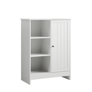 Classic White Freestanding Bathroom and Kitchen Storage Cabinet with Adjustable Shelves, MDF, 23.62' x 11.81' x 31.5'