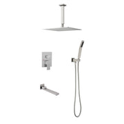 Shower system combo with hand shower, 16 inch shower head and tub spout