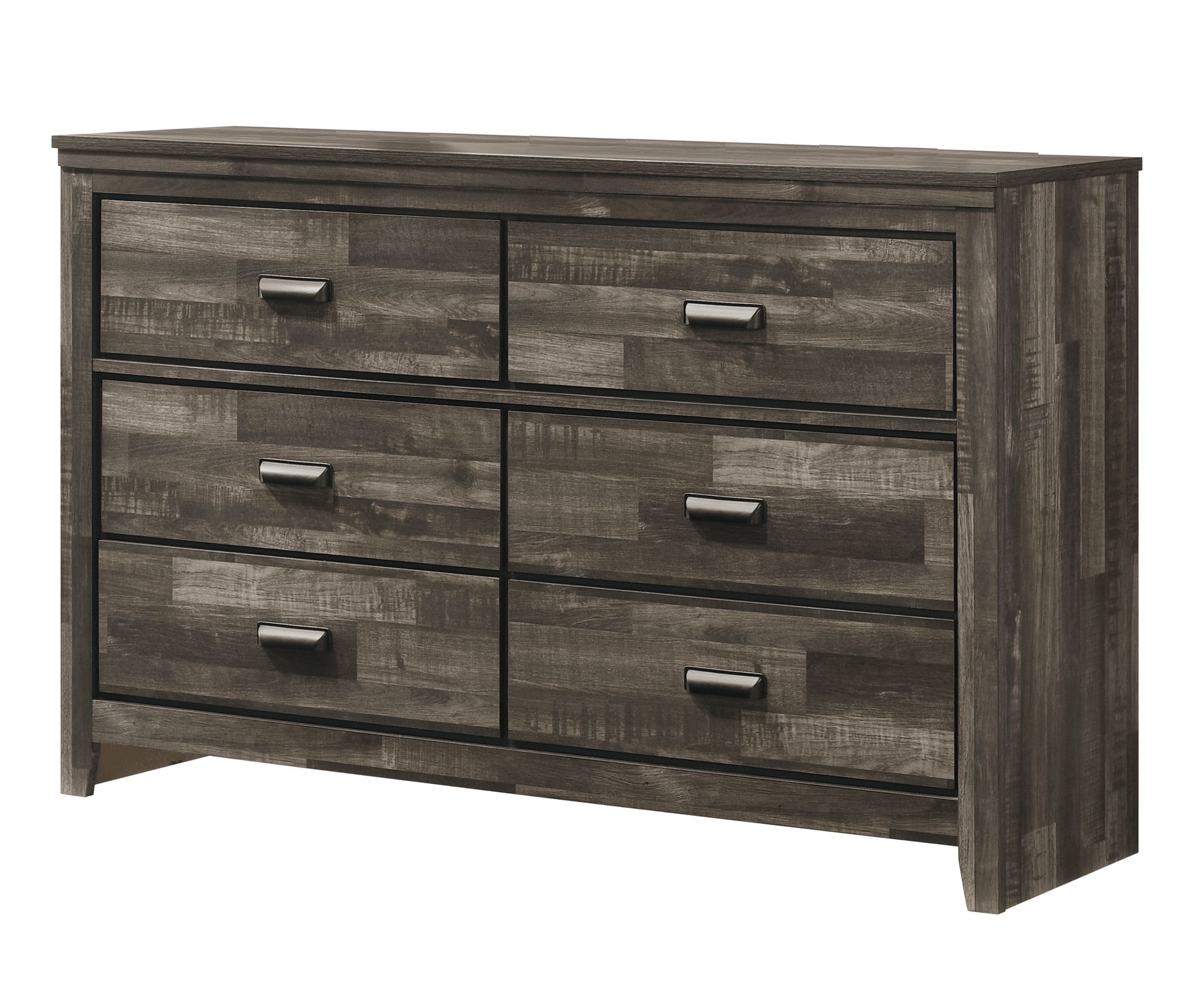 1pc Rustic Contemporary Brown Finish Five Storage Drawers Wooden Bedroom Furniture
