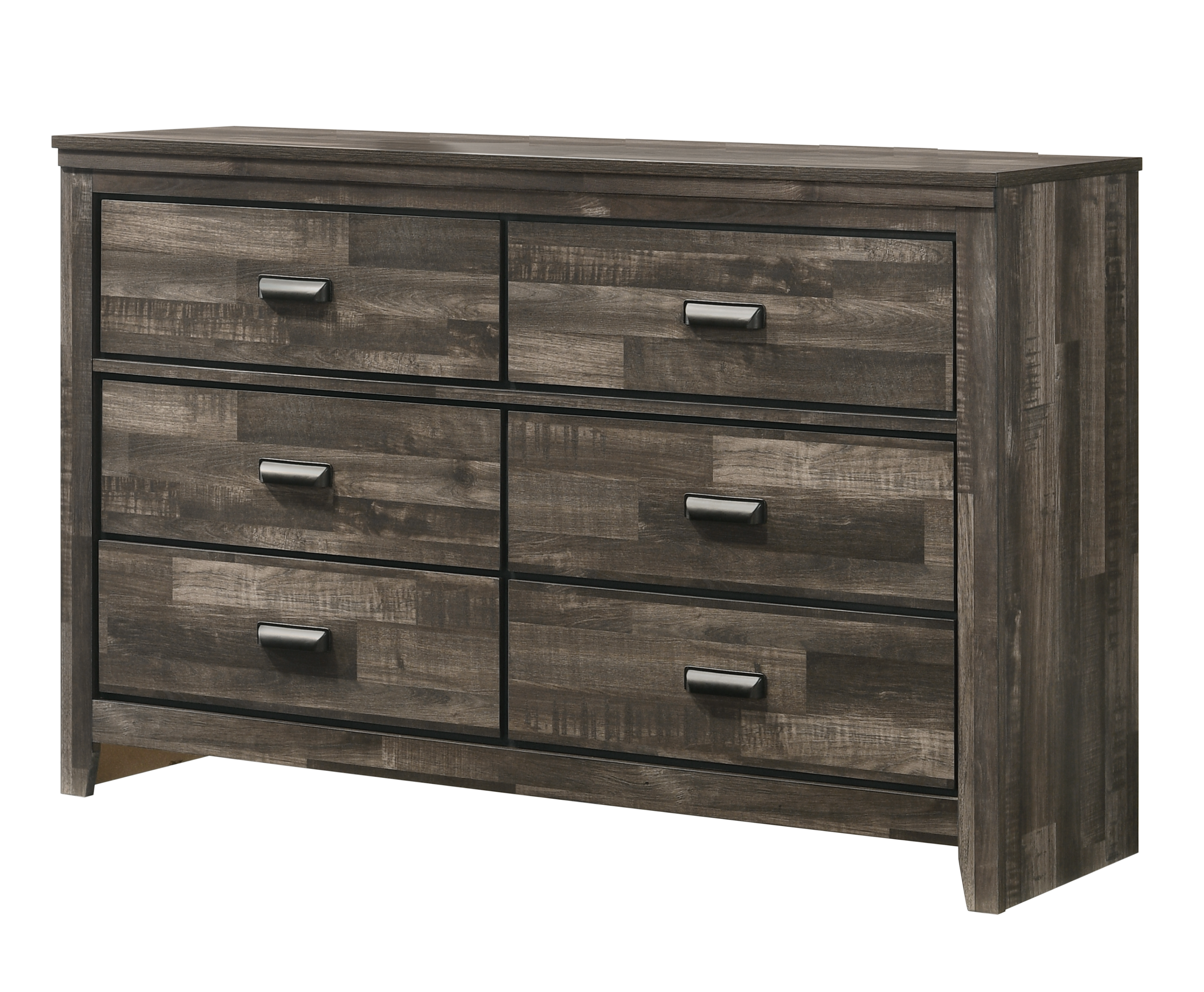 1pc Rustic Contemporary Brown Finish Five Storage Drawers Wooden Bedroom Furniture