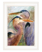 'Blue Heron Duet' by Stellar Design Studio, Ready to Hang Framed Print, White Frame