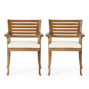 Acacia Wood Dining Chair with Water-resistant Cushion, Teak