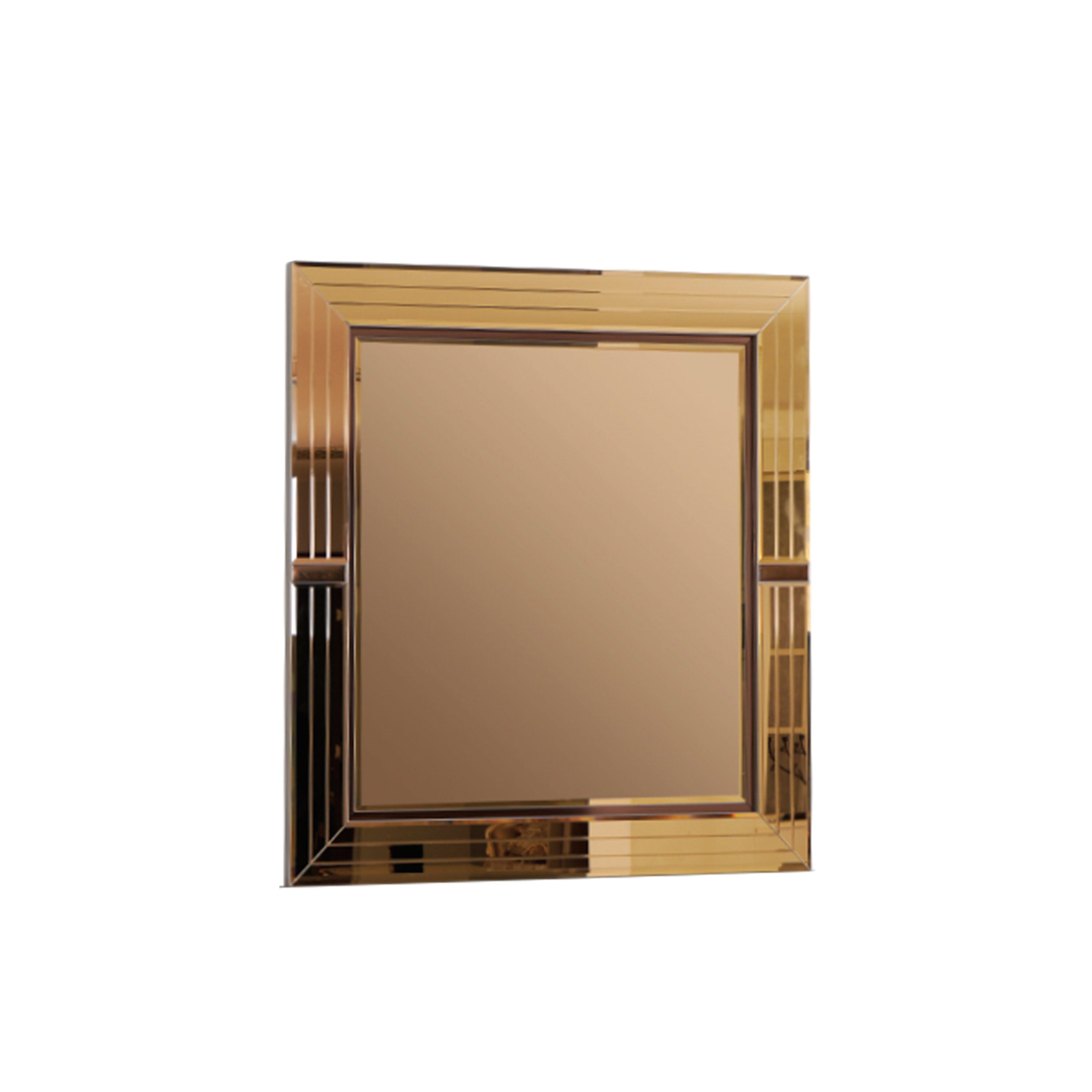 Lorenzo Modern style Gold Detailed Mirror (Includes Mirror only) made with Wood in Gold coated color same as B00957545 (CA Warehouse inventory)