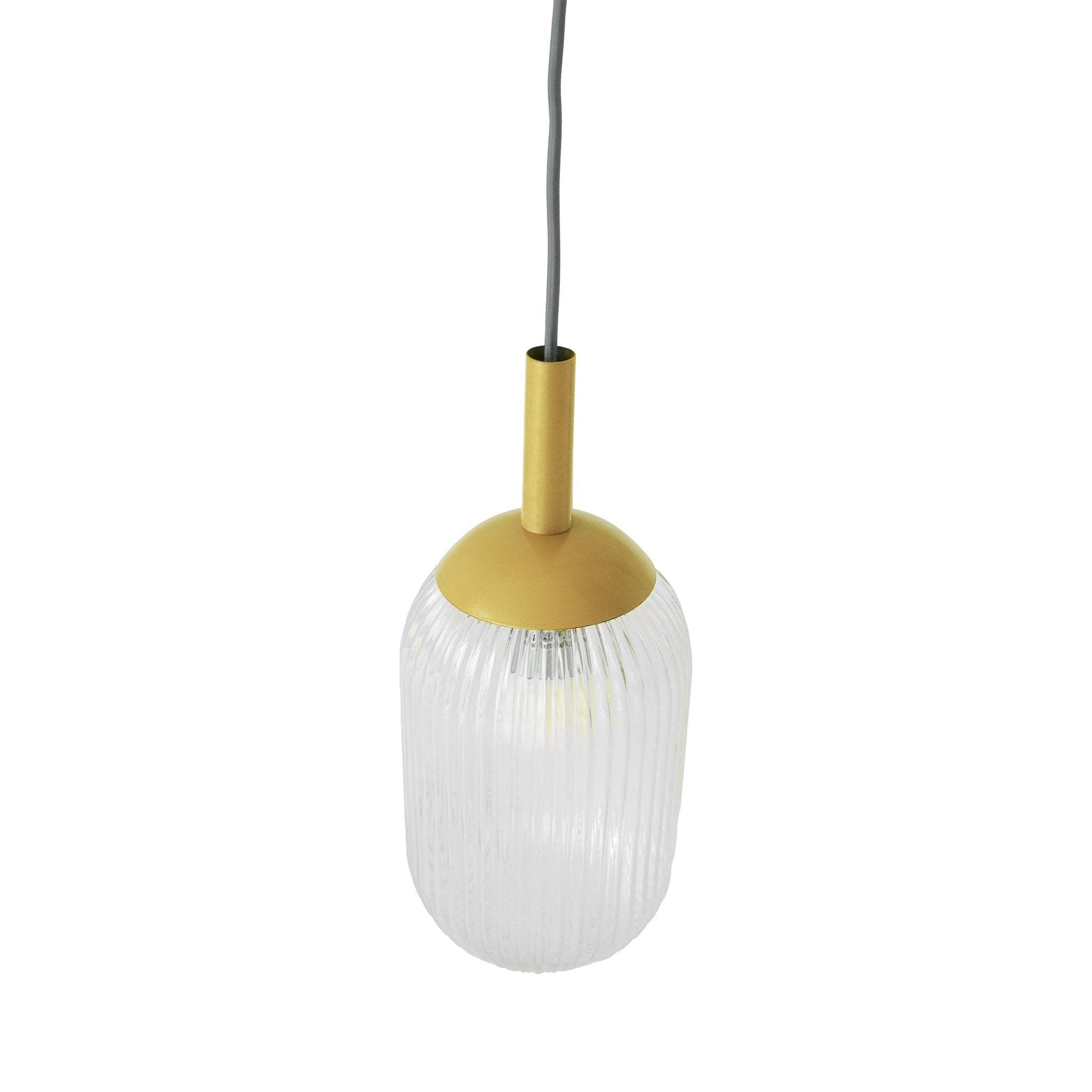 Mid-Century Modern Gemma Pendant Lamp Gold and Clear Glass 110-120V 1PC