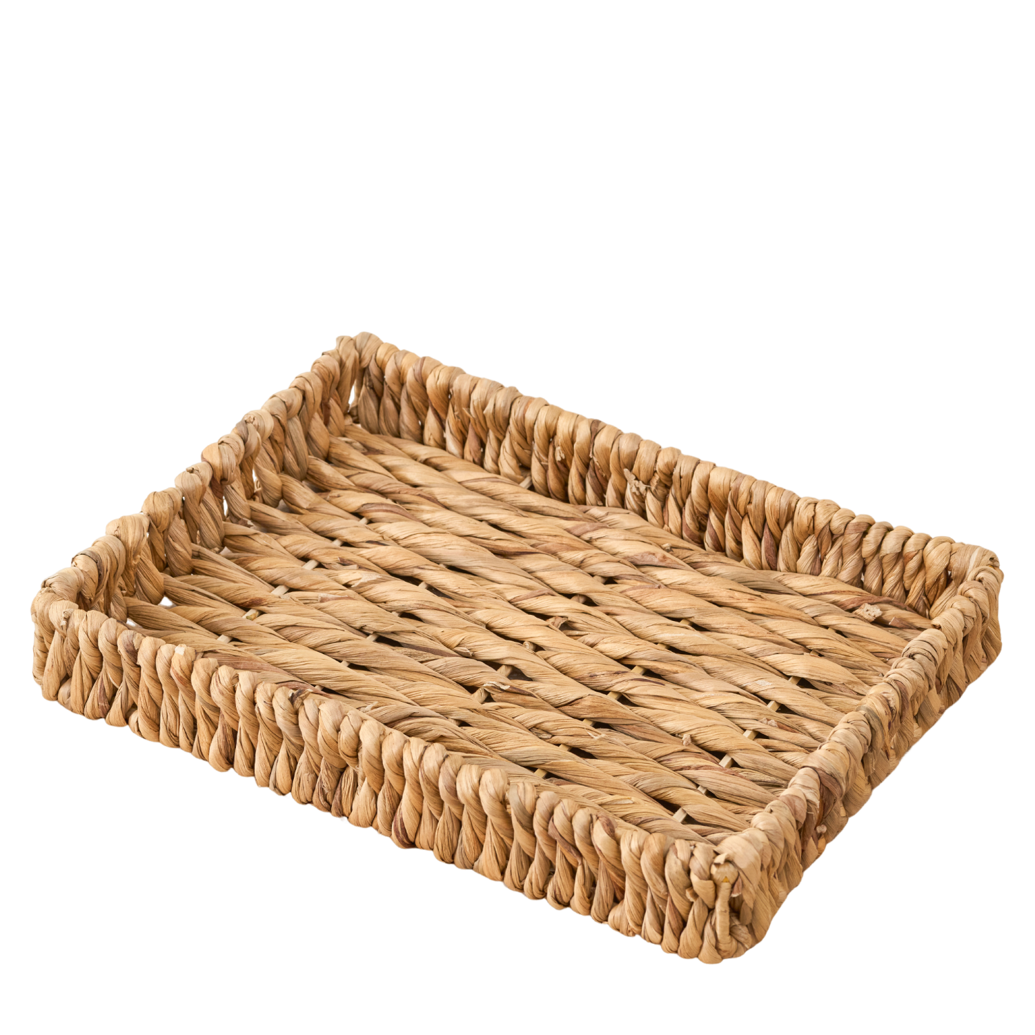 Water Hyacinth Woven Rectangular Kitchen and Serving Trays (Set of 2)