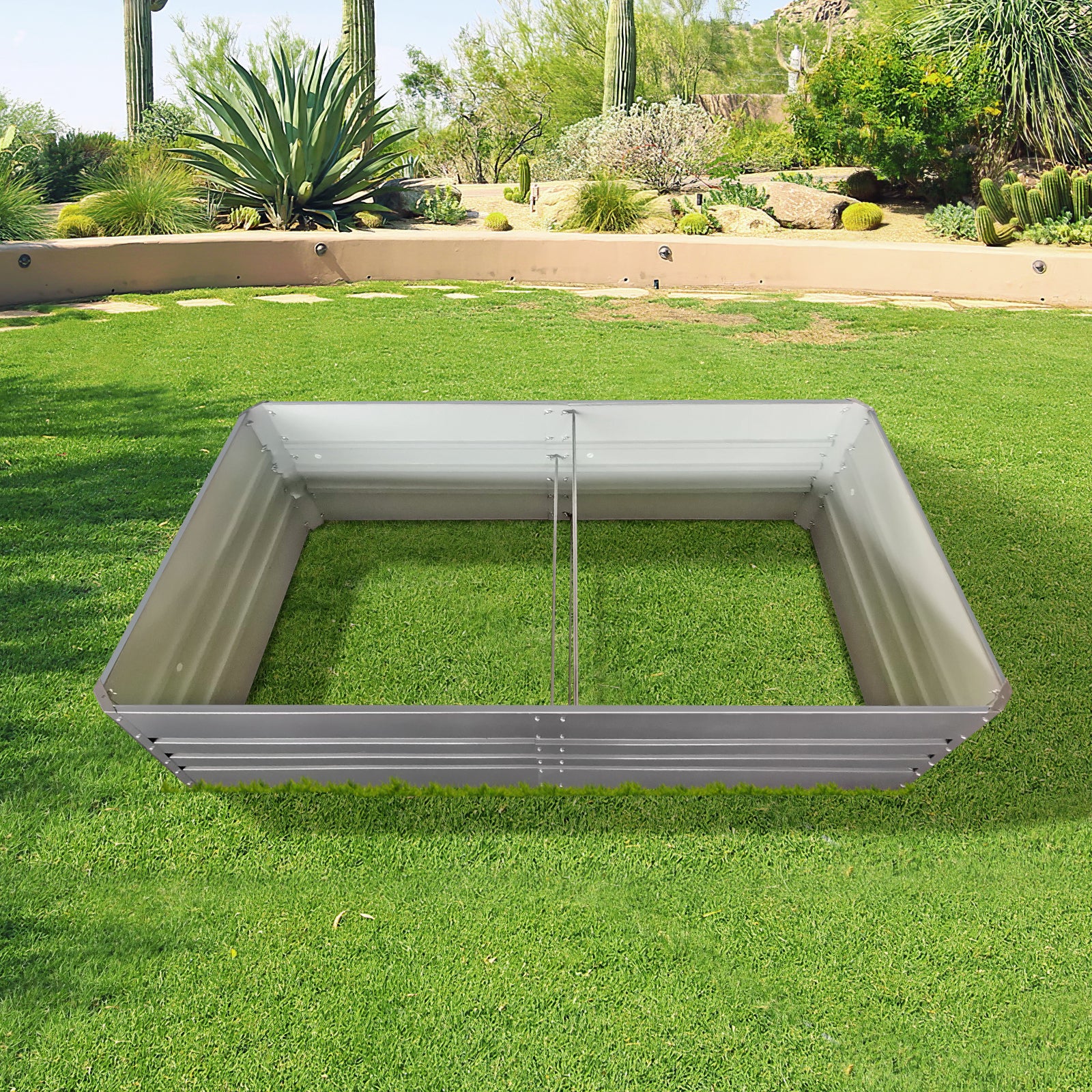 6x3x2 ft (1 pack) Metal Garden Bed,outdoor Planter Box Metal Patio Kit Planting Bed for Vegetables Flowers Herb,grey