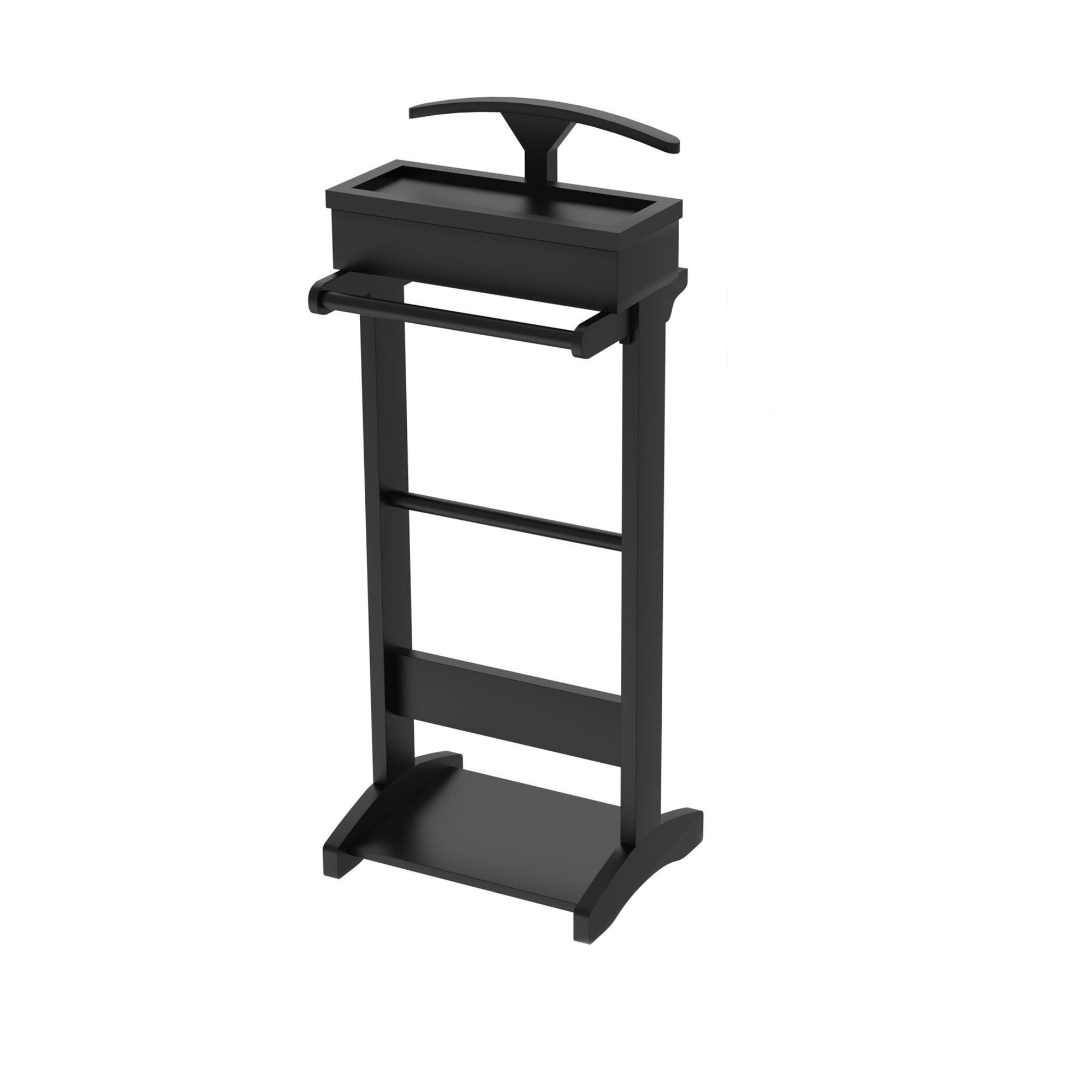 Portable Garment Rack with Storage Shelf - Black Clothes Valet Stand, Heavy Duty Clothing Rack ,  Garment Organizer for Closet, Bedroom, Laundry Room