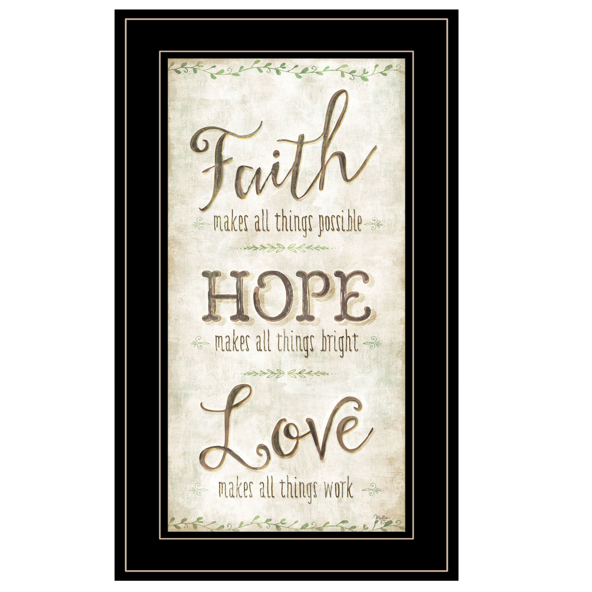 'Faith' by Mollie B, Ready to Hang Framed Print, Black Frame