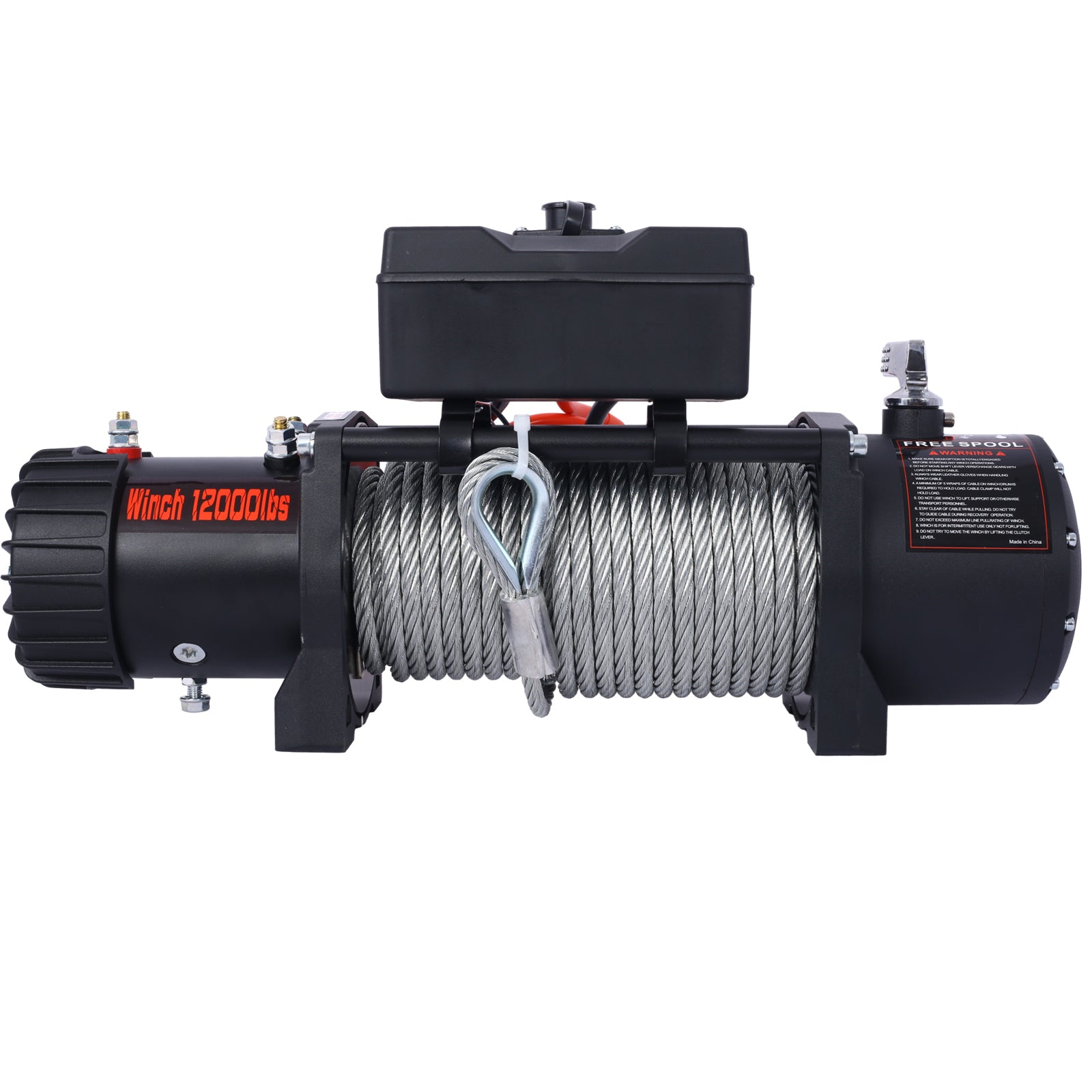 12V 12000LB Electric Winch Towing Trailer Steel Cable Off Road, Waterproof Wire Cable  for Truck UTV ATU SUV