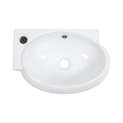 White Ceramic Rectangle Wall Mount Bathroom Sink with Single Faucet Hole 16.5x11 Inch
