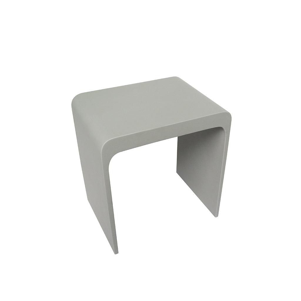 DAX Solid Surface Shower Stool – Matte Grey – Waterproof Bath Seat 16'x15'x11' – Modern Ergonomic Design, Durable & Easy to Clean – Spa & Bathroom Use