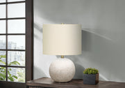 Lighting, 20'h, Table Lamp, Grey Concrete, Ivory / Cream Shade, Contemporary
