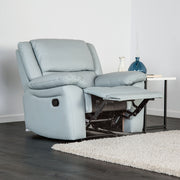 Transitional Style 1pc Recliner Chair Welt Trim Pillow Arms Powder Blue Finish Primary Living Room