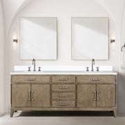 Grey Oak Double Bath Vanity 80 in. W x 22 in. D