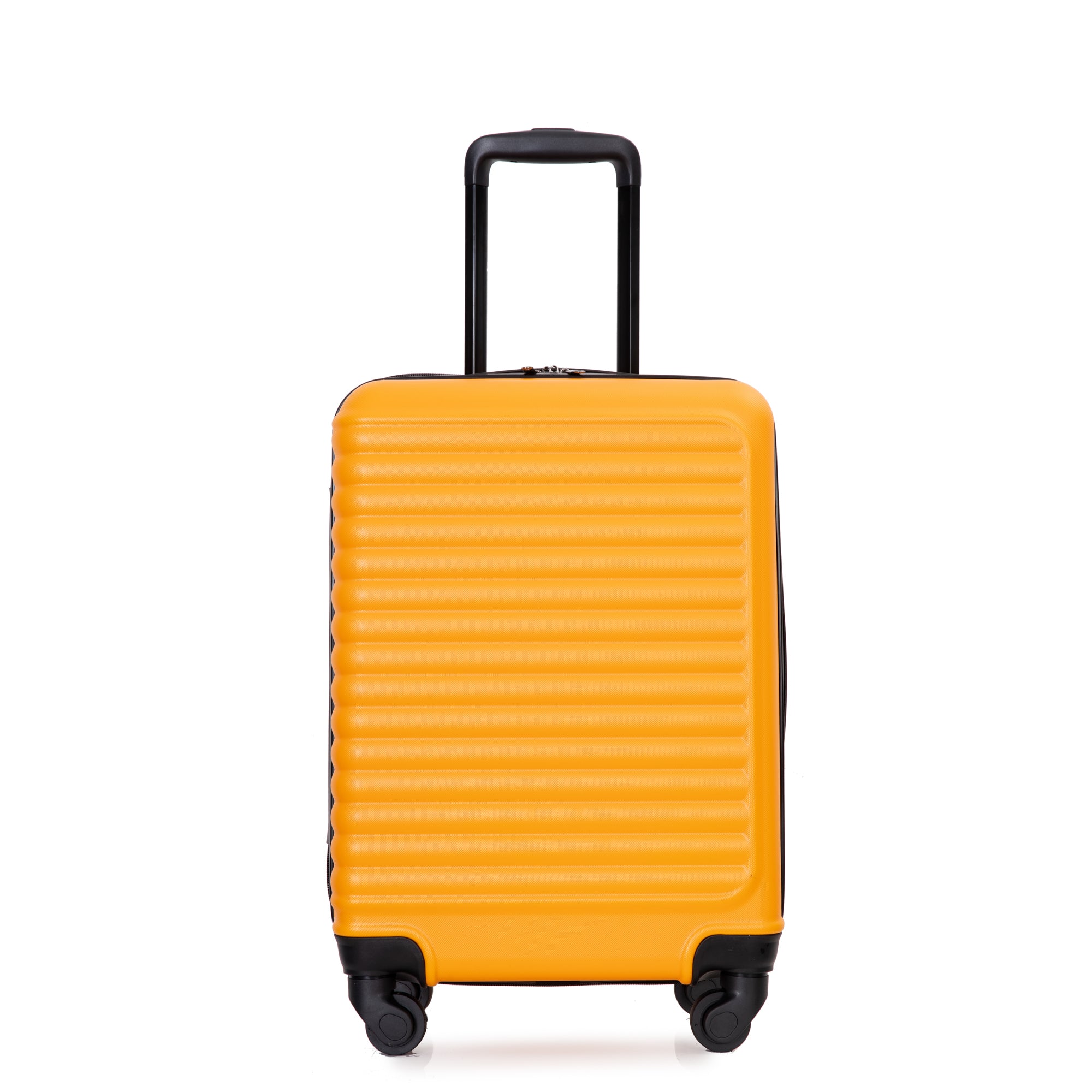 Lightweight 20' Carry On Luggage, Spinner Wheels, Orange, ABS, Compact Size