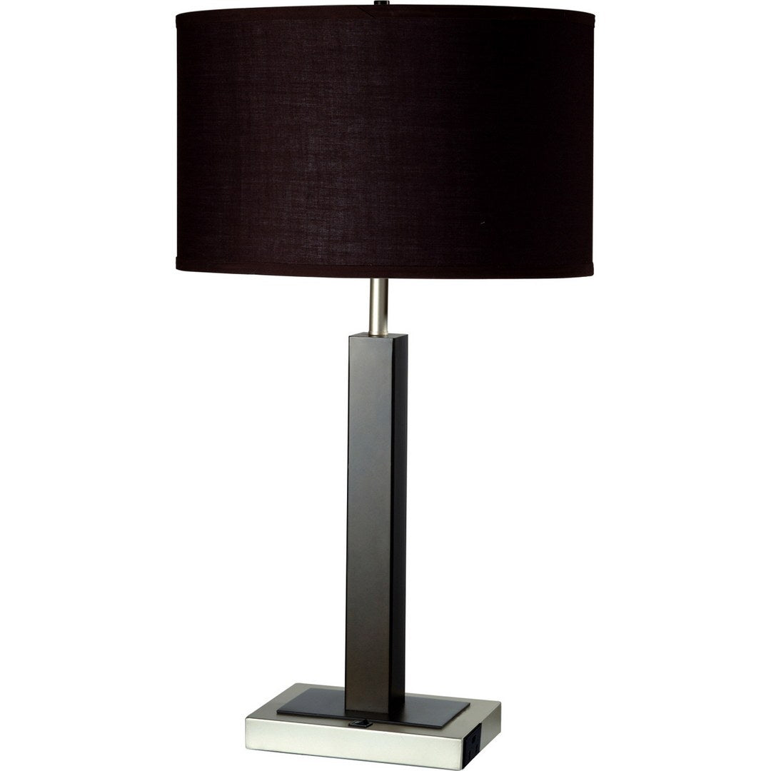 30' Tall Metal and Polyresin Table Lamp with Dark Espresso Finish, Fabric Shade
