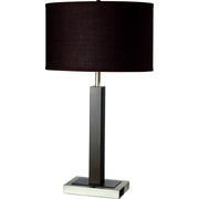 30' Tall Metal and Polyresin Table Lamp with Dark Espresso Finish, Fabric Shade
