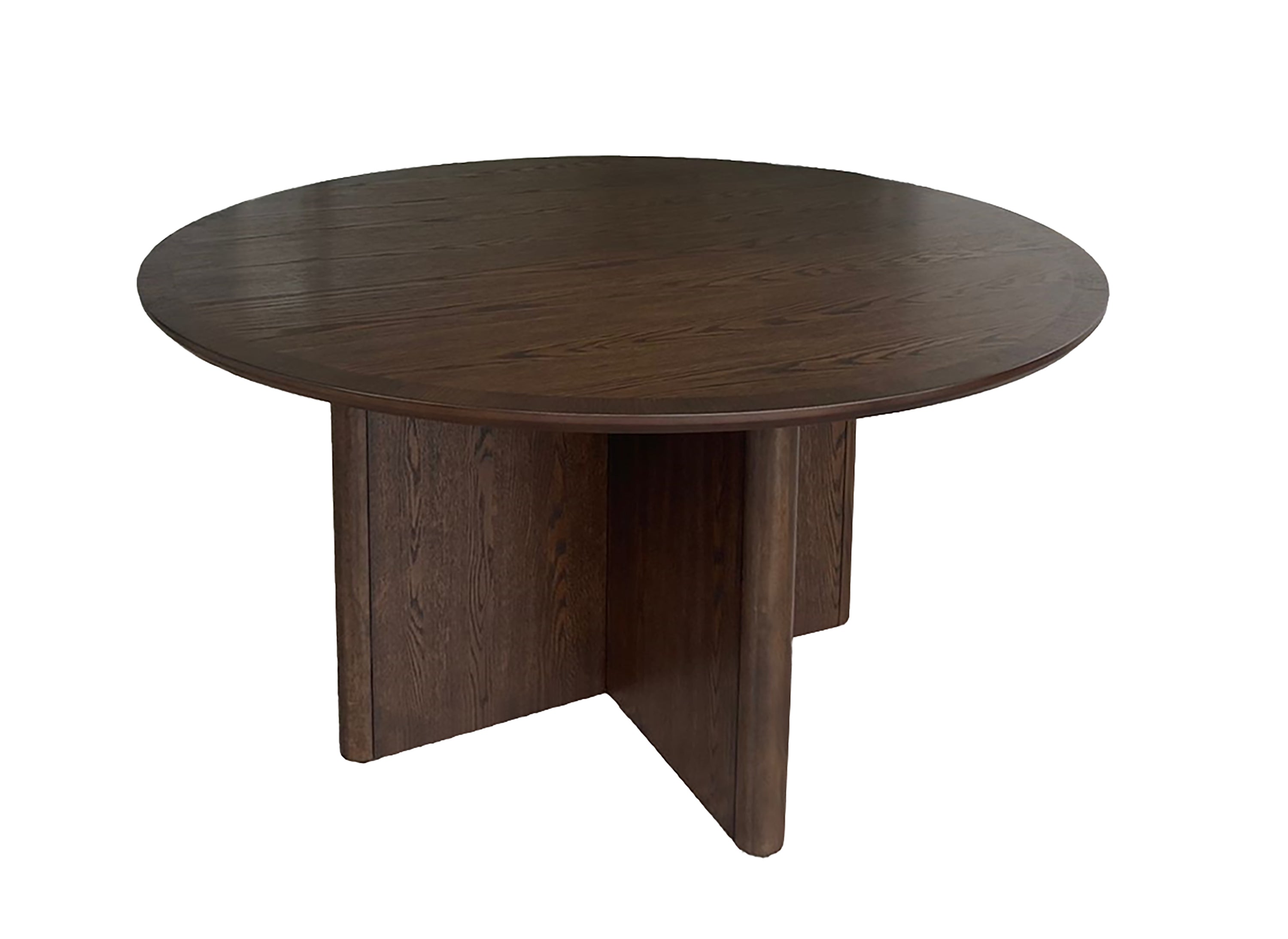 Beautifully Crafted Round Table Rich Woodgrain Finish Pedestal Base Modern Classic 1pc Dining Table Brown