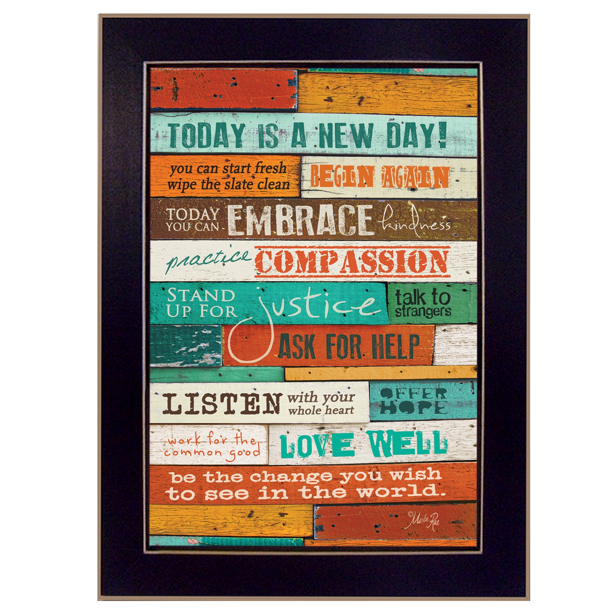 'A New Day' By Marla Rae, Printed Wall Art, Ready To Hang Framed Poster, Black Frame