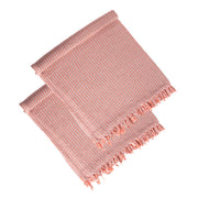 50x60' Decorative Pink Cotton Throw Blanket with Tassels, 2 Pack