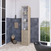 Preston Linen Cabinet, Three Shelves, Four Drawers