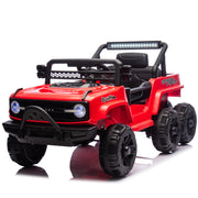 12V Kids Ride On 6-Wheel electric truck car W/Parents Control ,Six-Wheel Suspension,Four motors,Power display,Searchlight,LED Lights,Music&Bluetooth,USB,MP3&Microphone Ports,Slow start For Kids 3-5