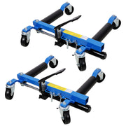 Hydraulic Car Wheel Dolly Set of 2 with Foot Pedal Lift, 1,500lbs Capacity, Blue Steel