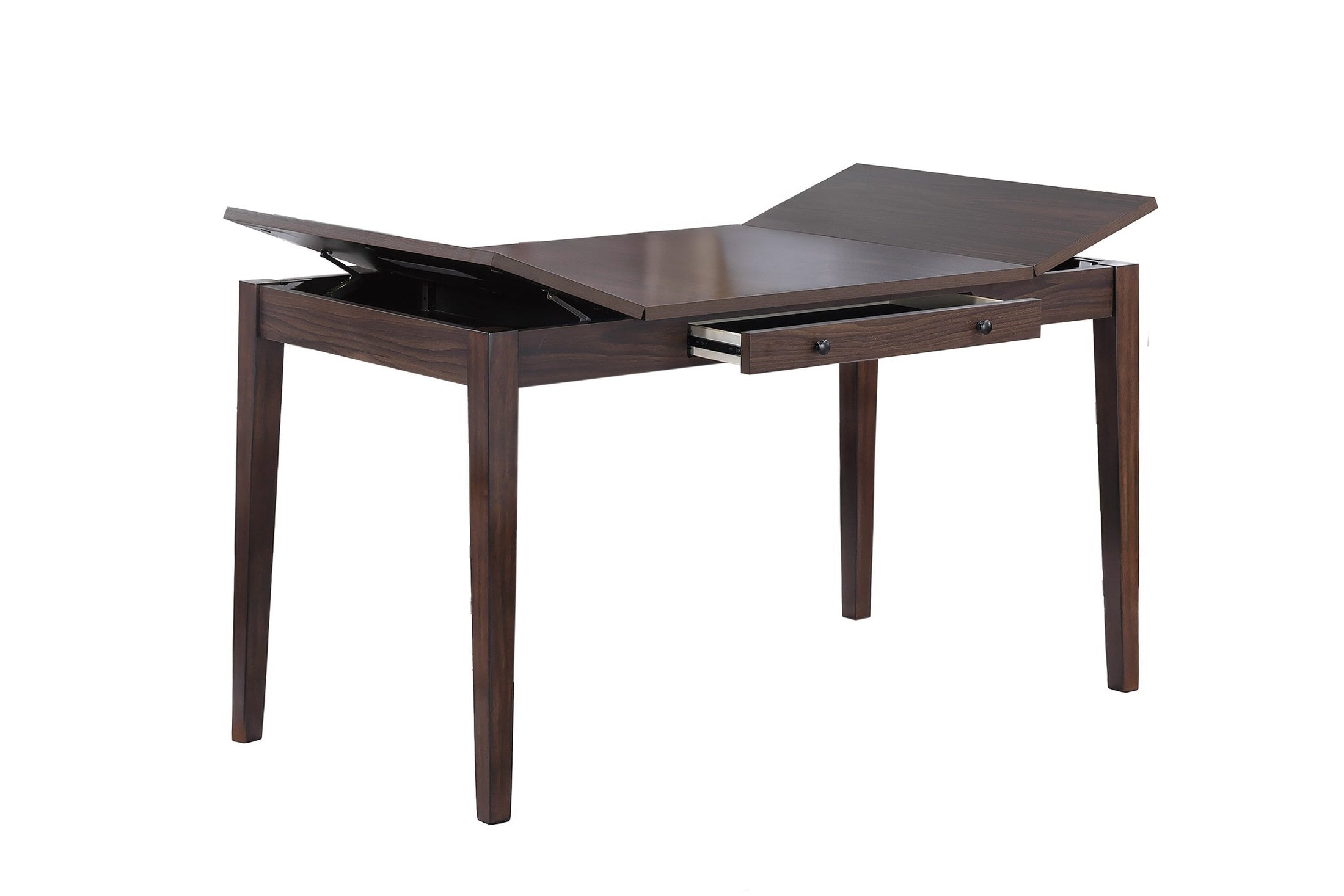 Walnut Color Dining Table w Drawers Built in Lift Top Storage 1pc Counter Height Table Dining Room Wooden Furniture