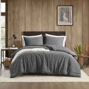 3PCS Full/Queen Twill Washed Duvet Set