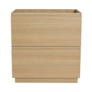 Modern Freestanding Bathroom Vanity Cabinet with Double Drawer, Oak Finish, Engineered Wood, 30 Inches