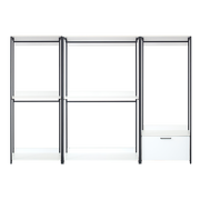 Fiona White Freestanding Walk-in Wood Closet System with Metal Frame, Melamine Finish, 111x17.3x77.7 inches