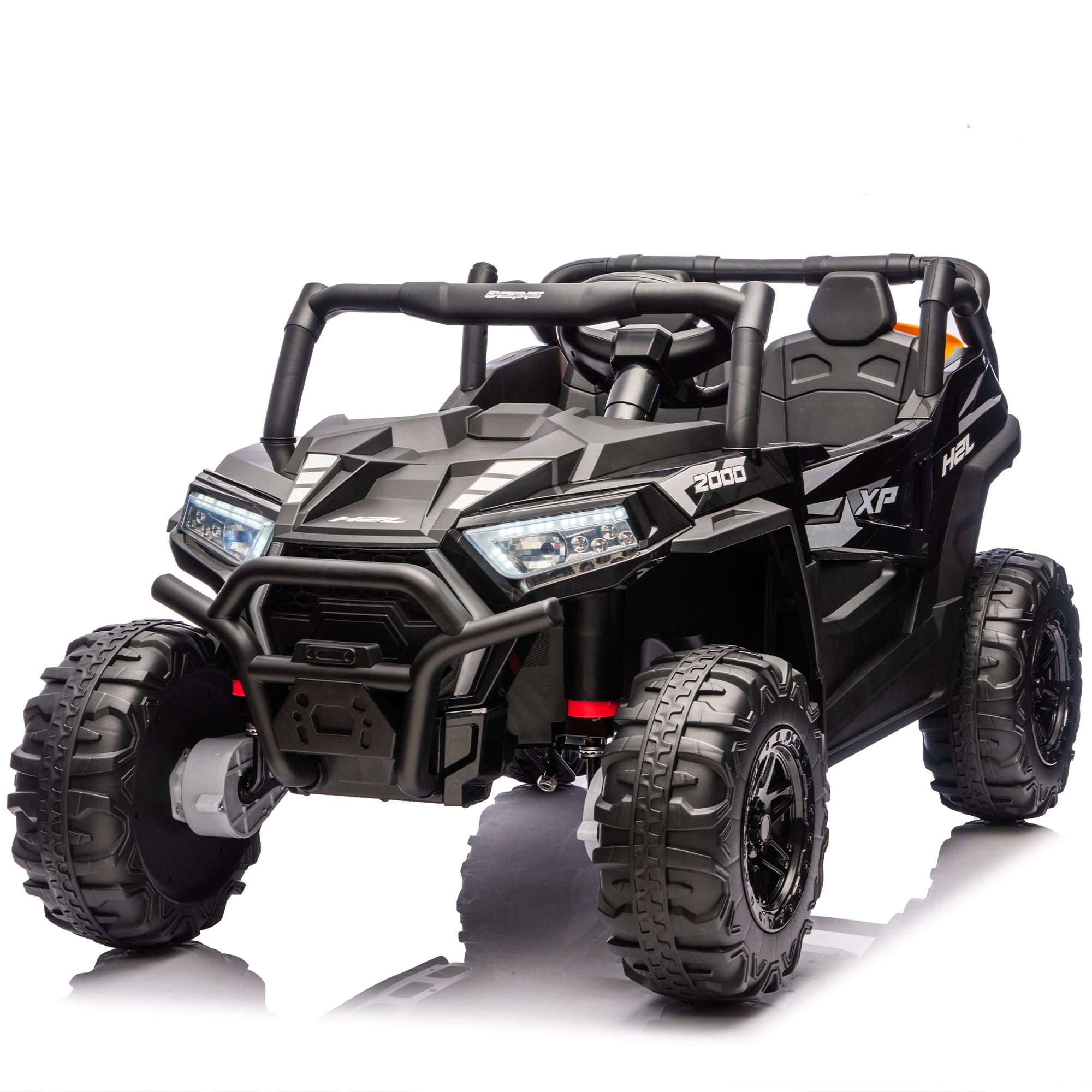 24V XL 2-Seater Kids Ride-On UTV W/ Parents RC,4WD&Four-Wheel Suspension,Extra-Wide 20.47in Seat,LED Headlights,Power Display,Storage Space,Included Shovel,Bluetooth,Built-in Music. age:3-7