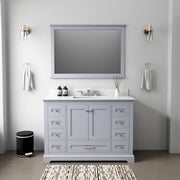 Dark Grey Single Bath Vanity 48 in. W x 22 in. D, Cultured Marble Top, and Faucet Set
