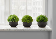 Artificial Plant, 5' Tall, Grass, Indoor, Faux, Fake, Table, Greenery, Potted, Set Of 3, Decorative, Green Plants, Black Pots