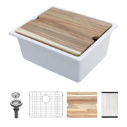 Quartz Granite Composite Workstation Undermount Kitchen Sink 21x18' White