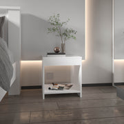 Night Table 16.5'H,  1 spacious Shelf, White
