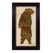 'Cabin rules' By Lauren Rader, Printed Wall Art, Ready To Hang Framed Poster, Black Frame