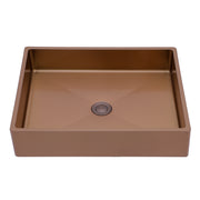 19x15 Inches Rose Gold Stainless Steel Bathroom Sink with Pop Up Drain, Nano Surface