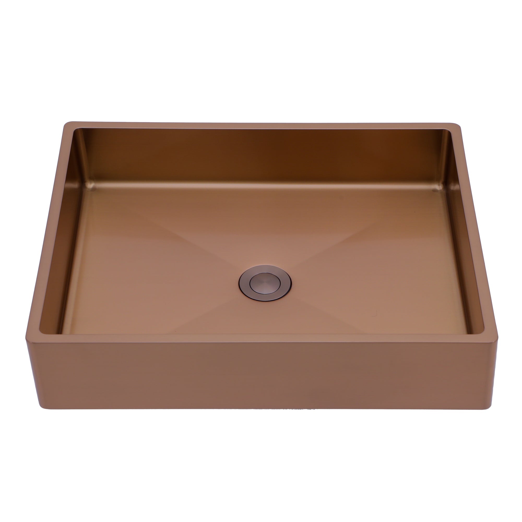 19x15 Inches Rose Gold Stainless Steel Bathroom Sink with Pop Up Drain, Nano Surface