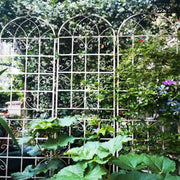 2 Pack Metal Garden Trellis 86.7' x 19.7' Rustproof Trellis for Climbing Plants Outdoor Flower Support Cream White
