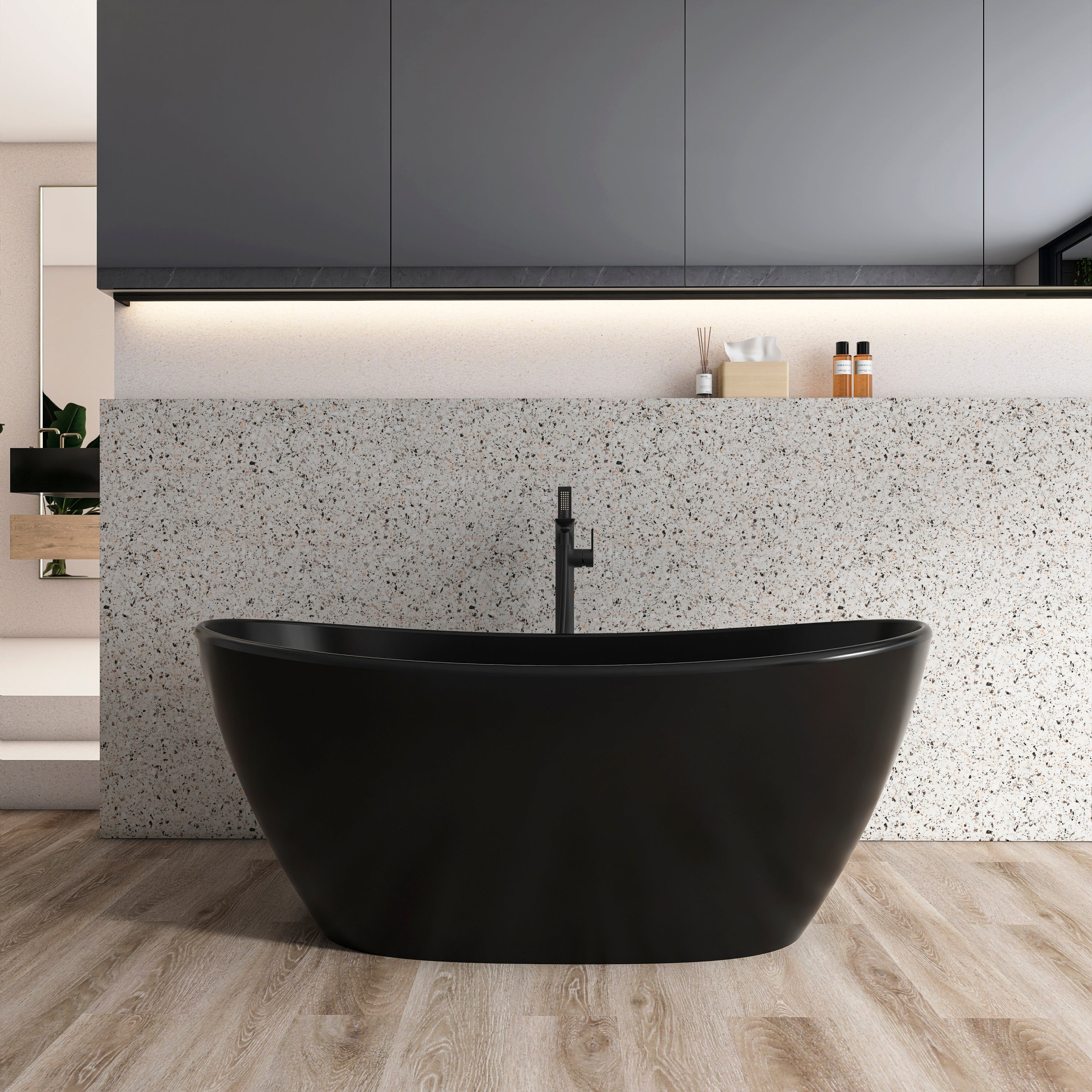 61 inch freestanding solid surface soaking bathtub for bathroom
