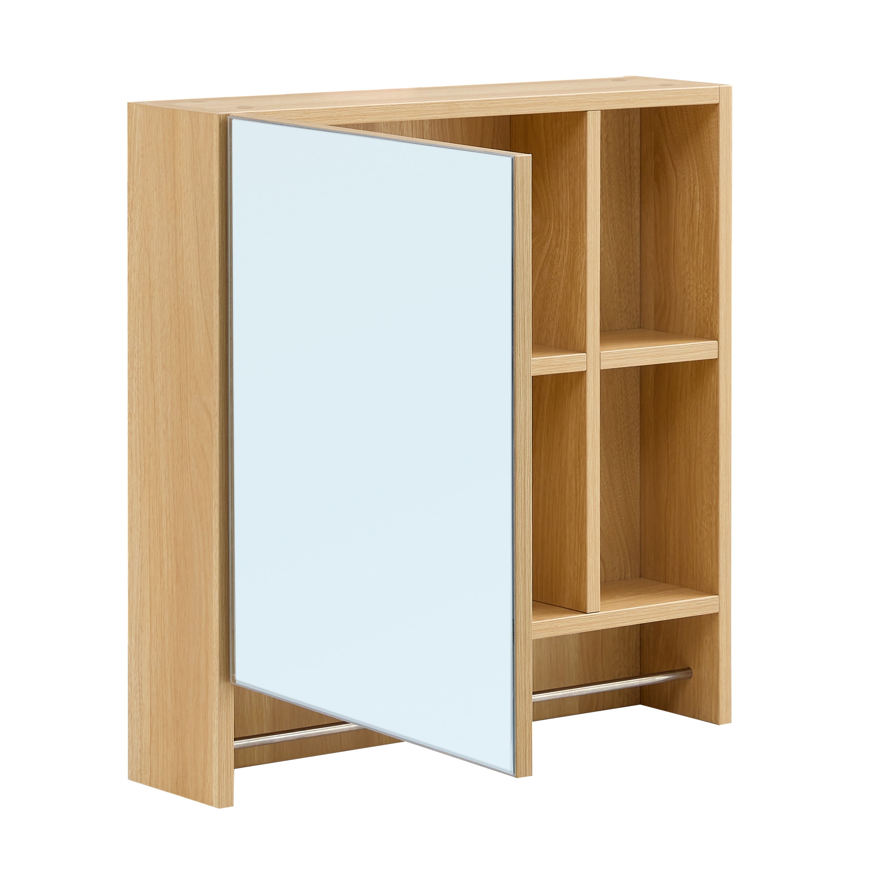 Bathroom Mirror Cabinet Wall Mounted,Medicine Cabinet,Over The Toilet Storage Cabinet with Shelves and Towel Rack