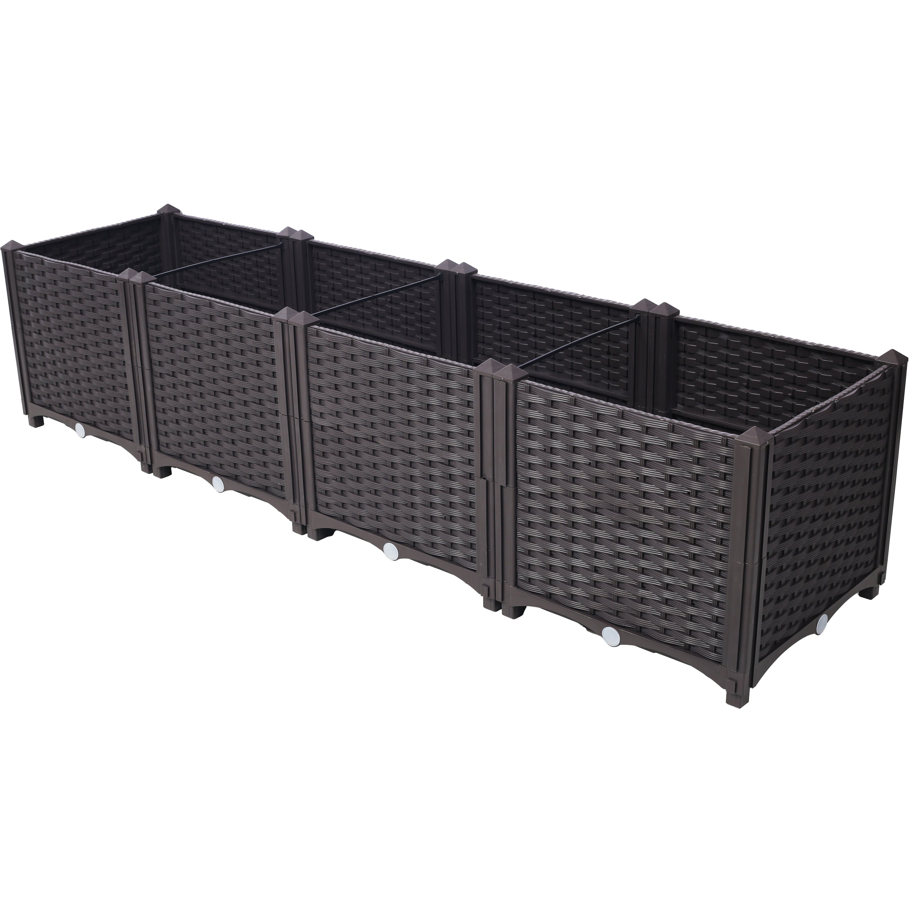 Deep Raised Garden Bed Plastic Planter Boxes for Vegetables Flowers Herbs and Succulents,Self-Watering Planter Box Raised Bed to Grow Flowers, Herbs & Vegetables, 63' L X 15.7' D X 14.7' H