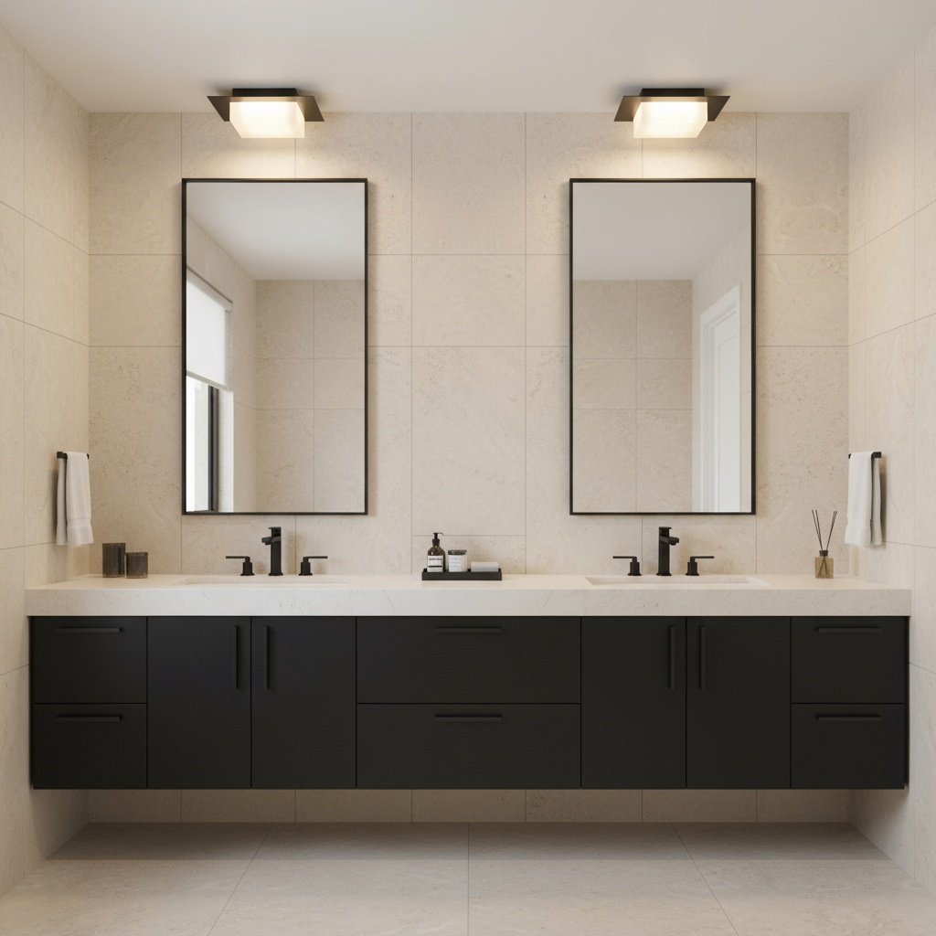 8 inch Square Black Integrated LED Flush Mount