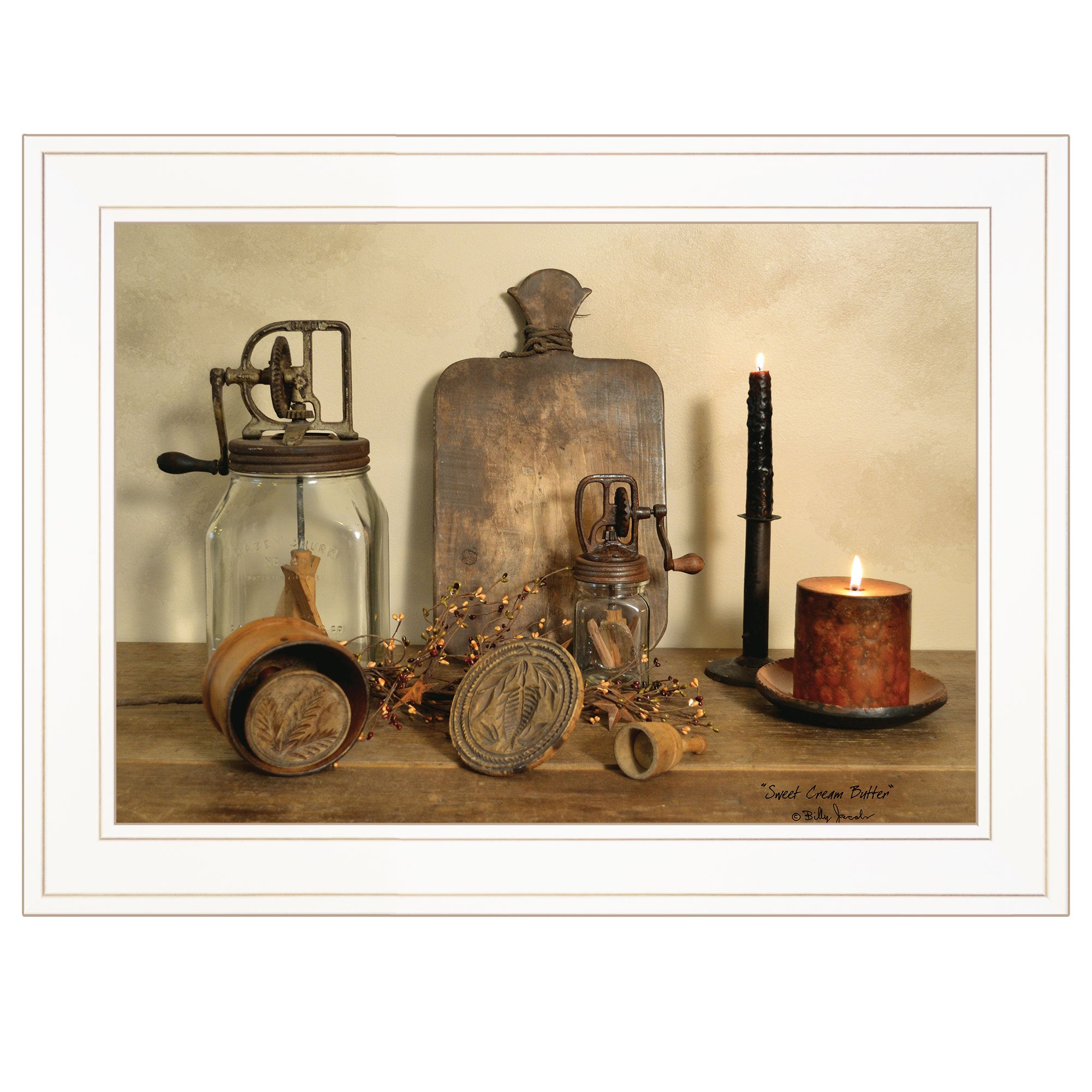 'Sweet Cream Butter' by Billy Jacobs, Ready to Hang Framed Print, White Frame