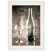 'Moody Gray Wine Glass Still Life' by Bluebird Barn, Ready to Hang Framed Print, White Frame