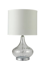 24.5' Tall Glass Table Lamp' Leann', Clear Glass and Chrome Silver