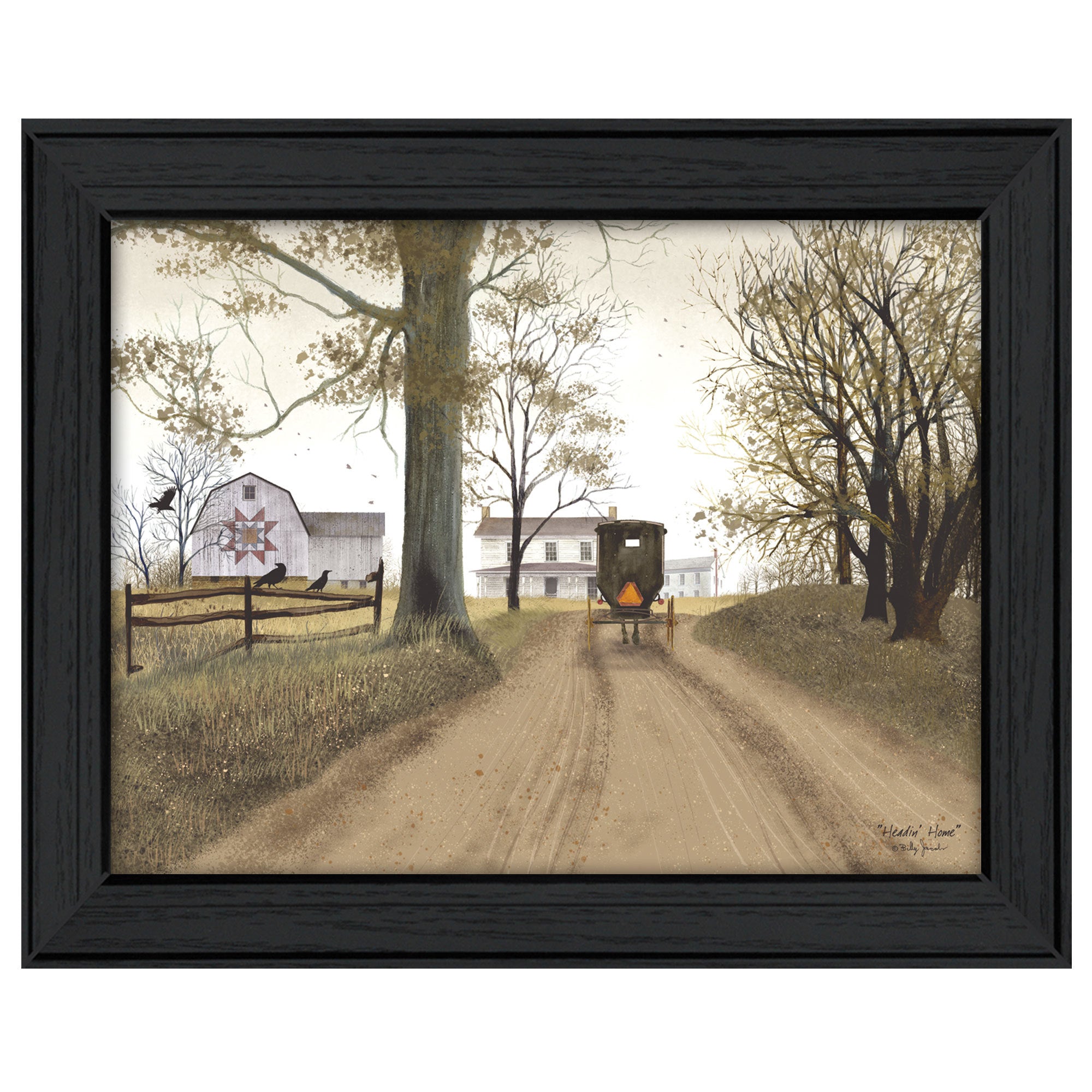 'Headin' Home' By Billy Jacobs, Printed Wall Art, Ready To Hang Framed Poster, Black Frame