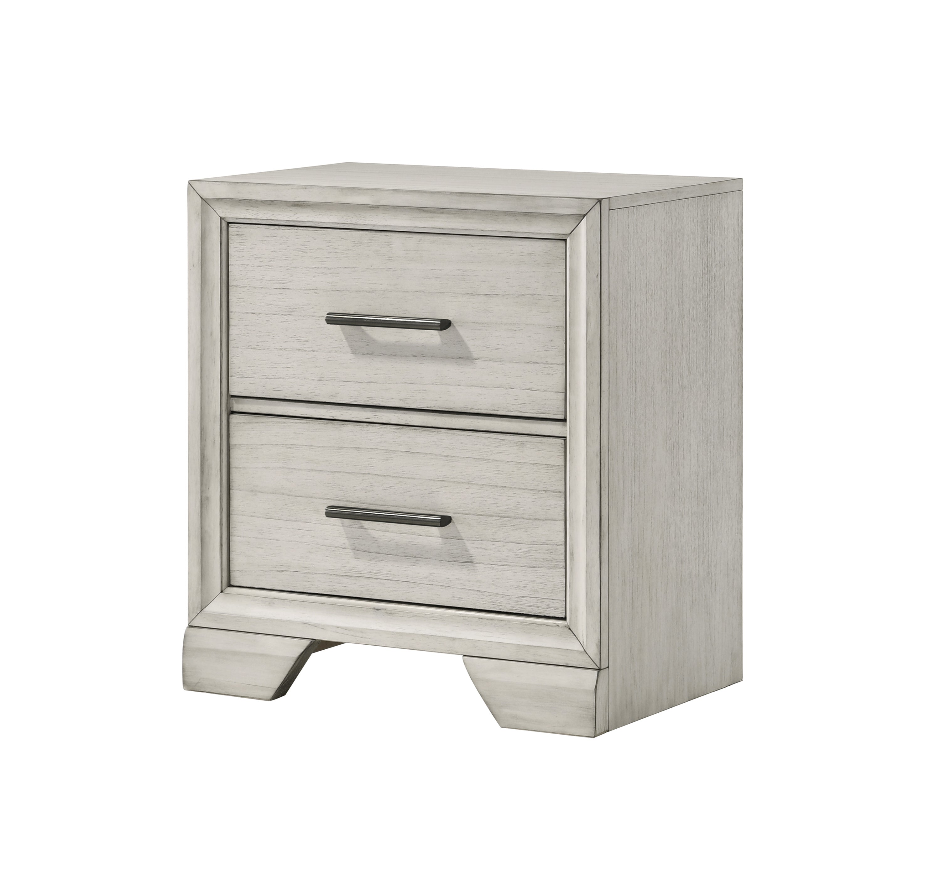 1pc Contemporary Style Two Storage Drawers Nightstand End Table Bedroom Solid Wood Wooden Furniture Dark Wood Finish