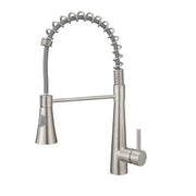 Commercial Brushed Nickel Kitchen Faucet with Pull out Sprayer, Single Handle Single Lever Kitchen Sink Faucet